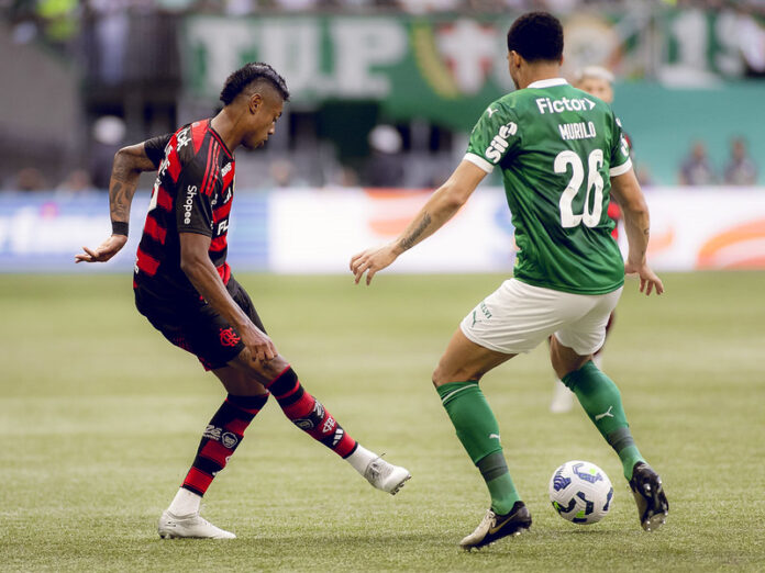 Bruno Henrique em ação pelo Flamengo contra o Palmeiras no Allianz Parque no dia 25-05-2025 (Foto: Adriano Fontes/Flamengo)