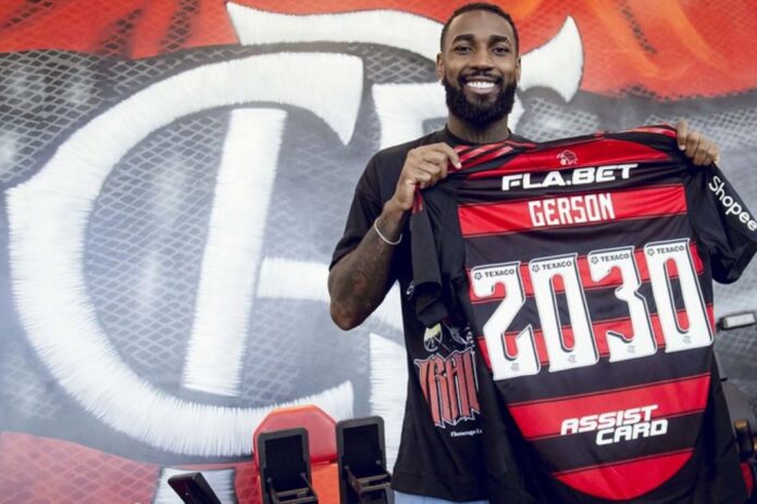 Gerson após renovar com o Flamengo