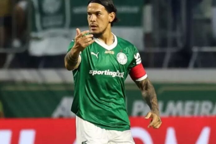 Gustavo Gómez em ação pelo Palmeiras