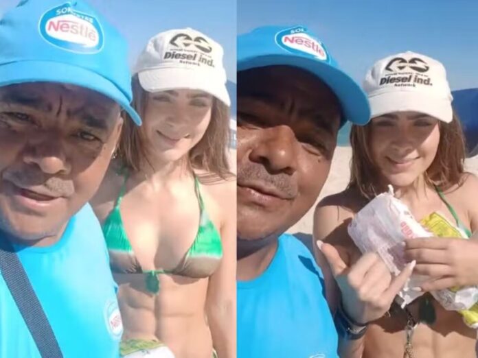 Jade Picon viraliza em ida à praia no Rio de Janeiro (Foto: Reprodução)