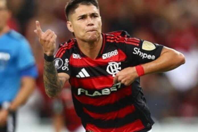 Luiz Araújo em ação pelo Flamengo