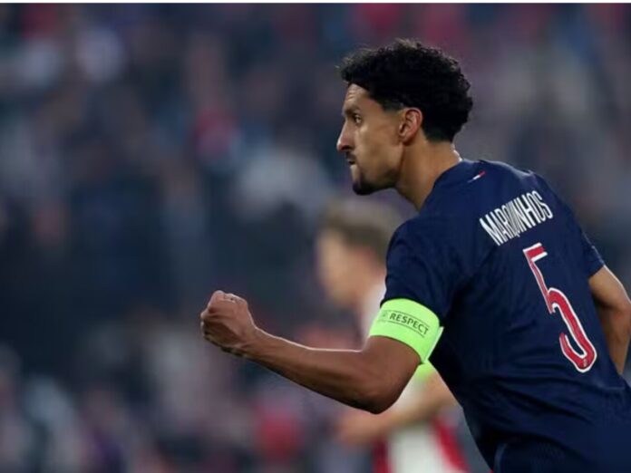 Marquinhos em atuação pelo PSG (Foto: Reprodução)