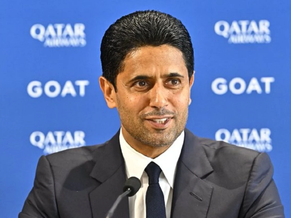 Nasser Al-Khelaïfi é o presidente do PSG e comentou sobre a relação entre Neymar e Mbappé (Foto: Reprodução/'X' PSG)