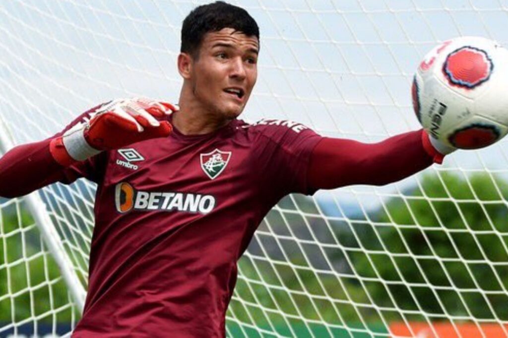 Pedro Rangel em treino do Fluminense