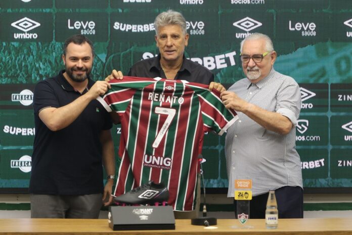 Renato Gaúcho em apresentação no Fluminense