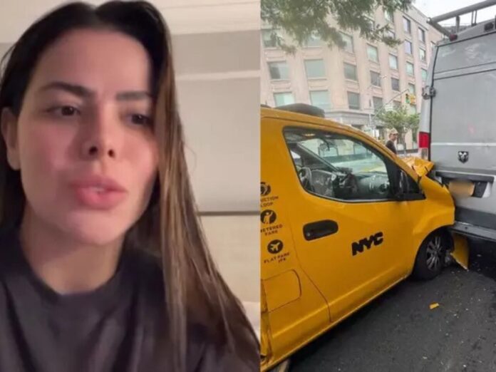 Vitoria Telles, esposa de Alex Telles, sofre acidente de carro nos EUA (Foto: Reprodução)