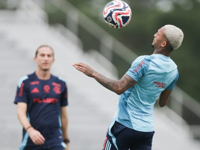 Wesley, do Flamengo, em treino nos Estados Unidos (Foto: Gilvan de Souza/CRF)