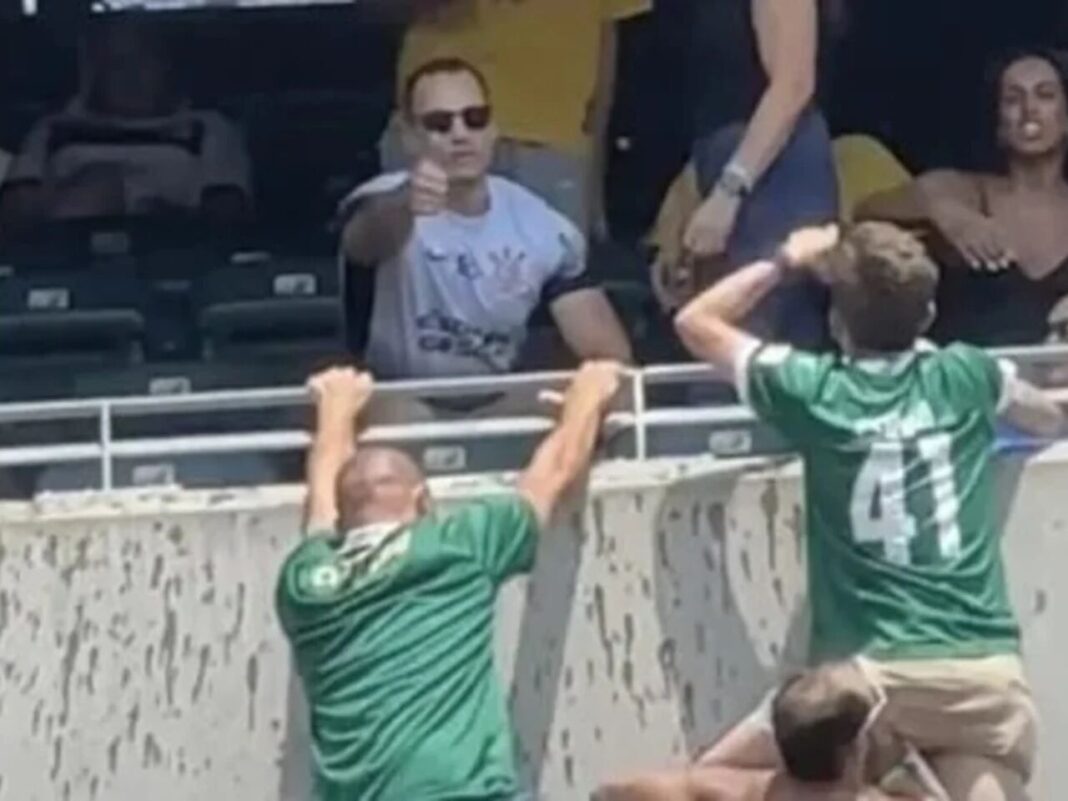 Torcedor do Corinthians provoca torcida do Palmeiras nos EUA e viraliza