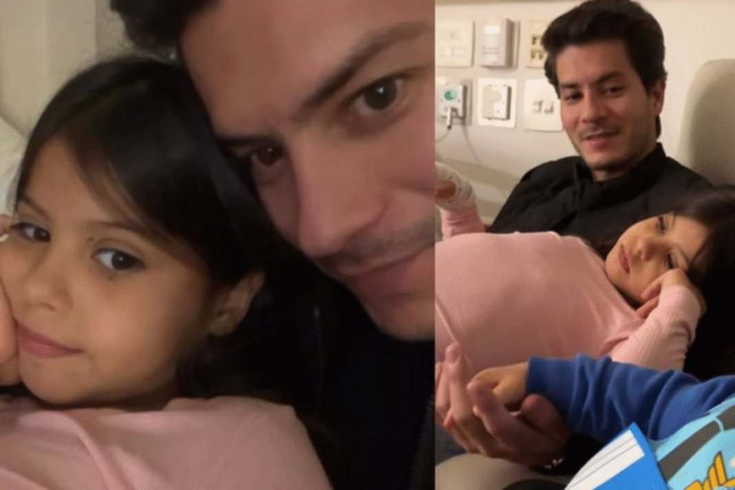 Arthur Aguiar mostra como Sophia tem se recuperado de cirurgia