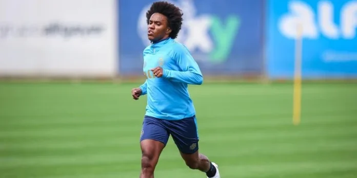 Willian durante treino no CT do Grêmio (Foto: Lucas Uebel/Grêmio)