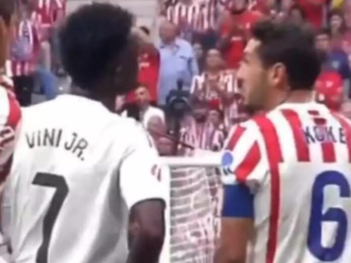 Vini Jr discute com Koke em derrota do Real Madrid (Foto: Reprodução)