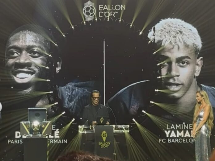 CEO do Botafogo grava vídeo em cerimônia do Ballon d'Or (Foto: Reprodução)