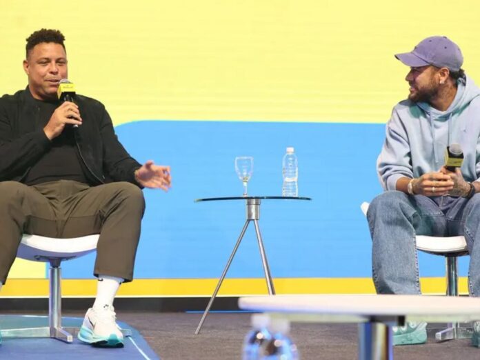 Ronaldo Fenômeno e Neymar em encontro do Mercado Livre (Foto: Divulgação)