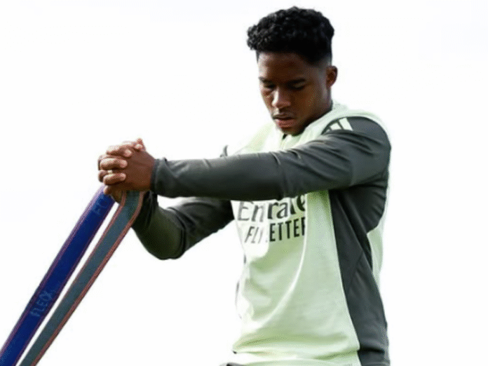 Endrick em treino do Real Madrid