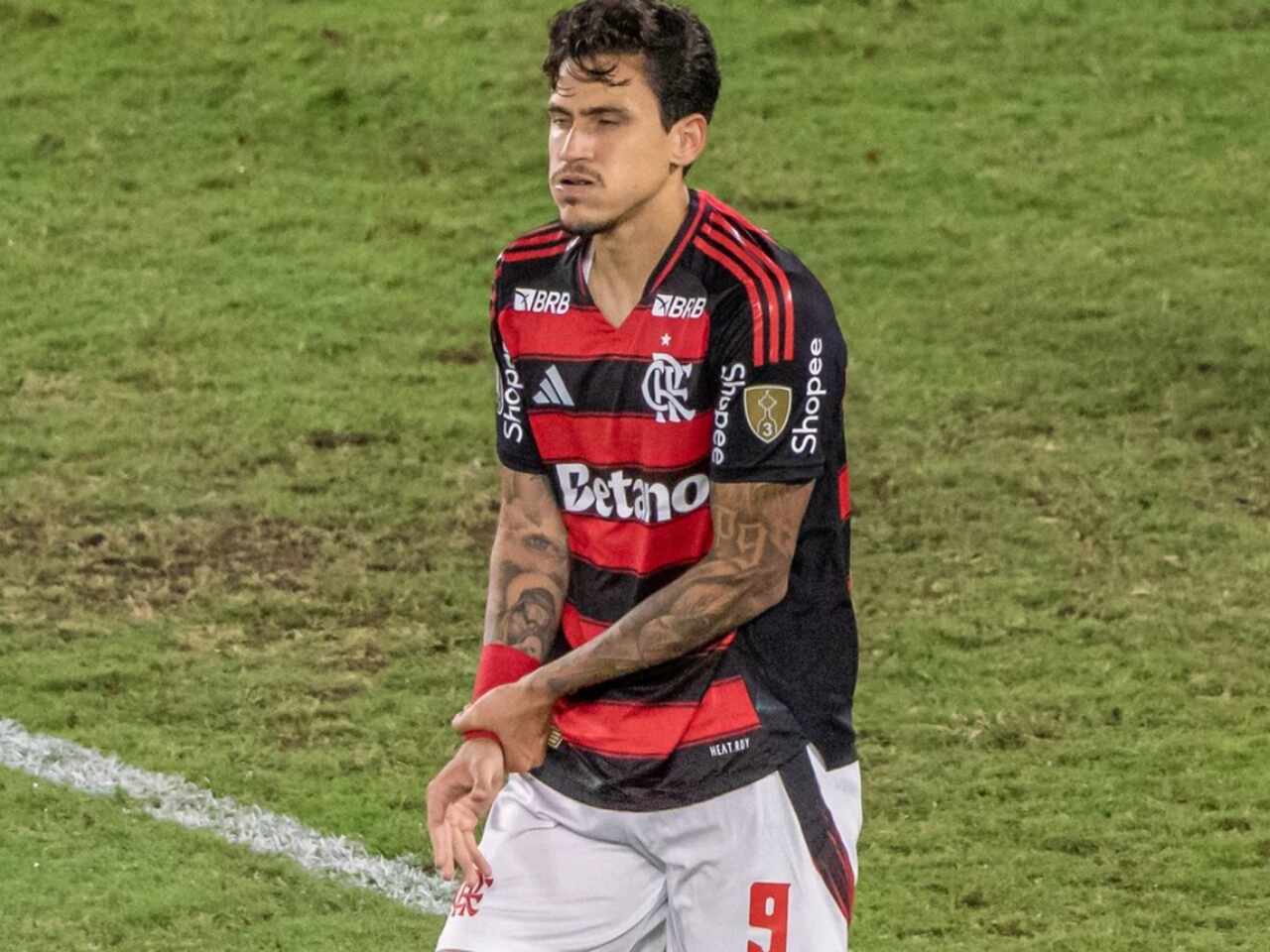 Momento em que o atacante sente a lesão (Foto: Reprodução)