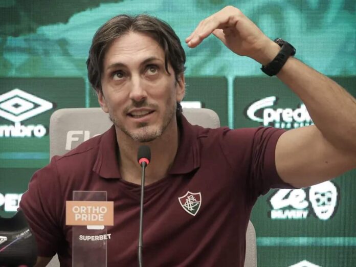 Luis Zubeldía em coletiva pós jogo (Foto: Reprodução)