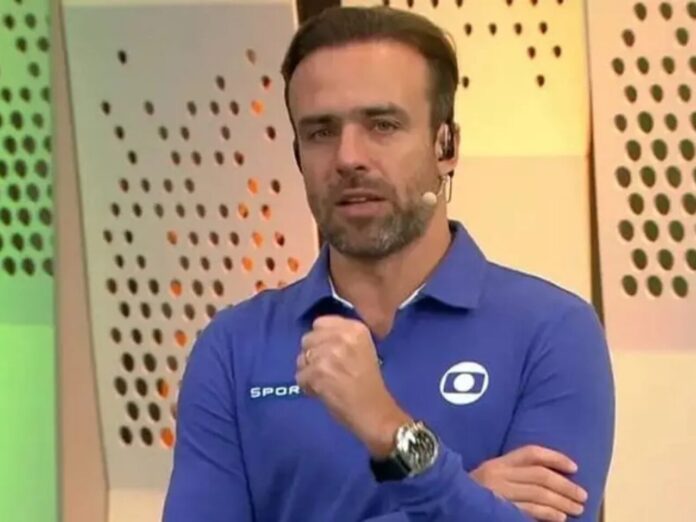 Roger Flores como comentarista da TV Globo (Foto: Reprodução)