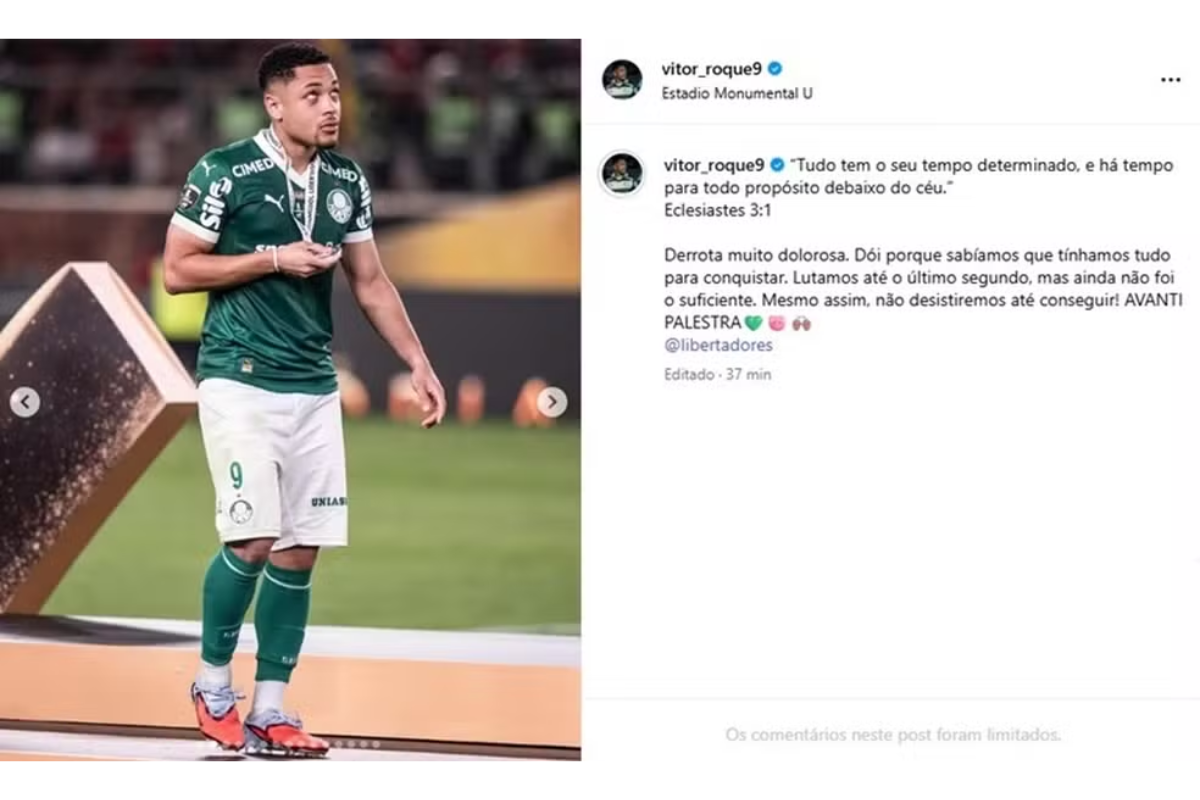 Vitor Roque no Instagram