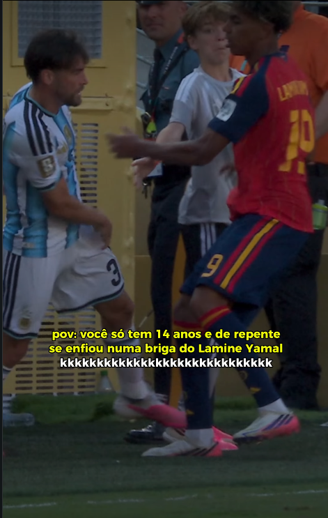 Garoto ‘separa treta’ entre Tagliafico e Yamal no gramado da final e vídeo viraliza